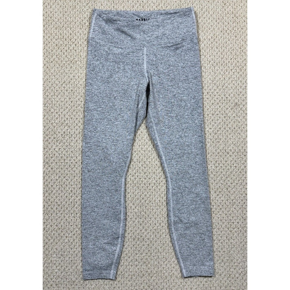 NoBull Leggings Womens M Gray Heathered Black Mid Rise Training Athletic Tight